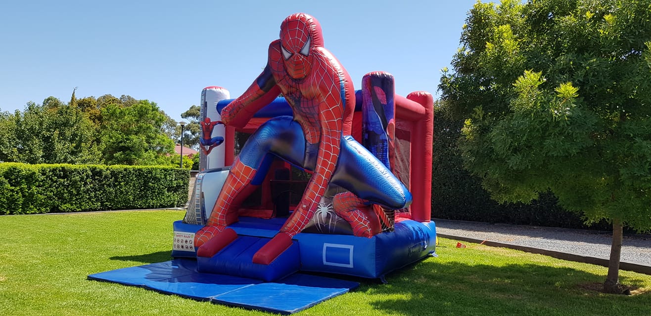 Spiderman jumping castle
